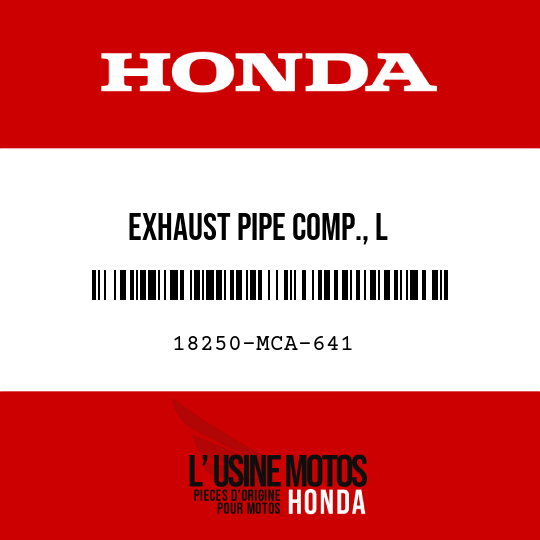 image de 18250-MCA-641 EXHAUST PIPE COMP., L