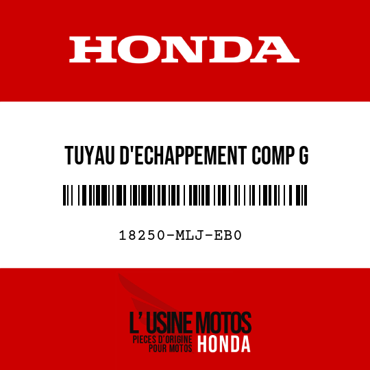 image de 18250-MLJ-EB0 TUYAU D'ECHAPPEMENT COMP G
