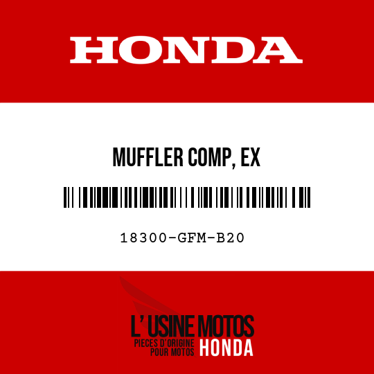 image de 18300-GFM-B20 MUFFLER COMP, EX