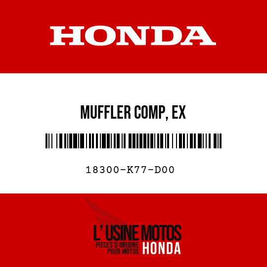 image de 18300-K77-D00 MUFFLER COMP, EX
