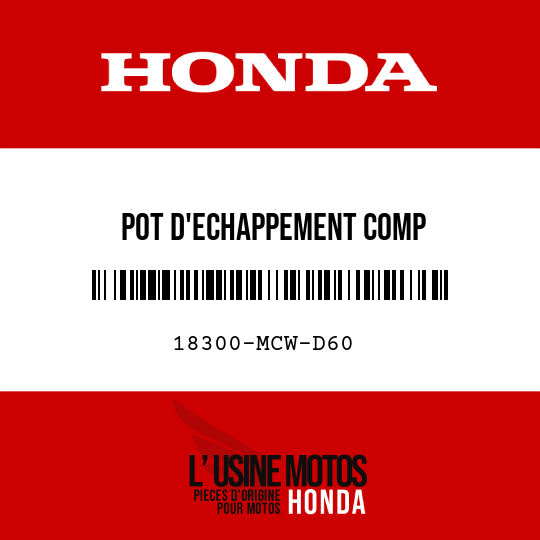 image de 18300-MCW-D60 POT D'ECHAPPEMENT COMP