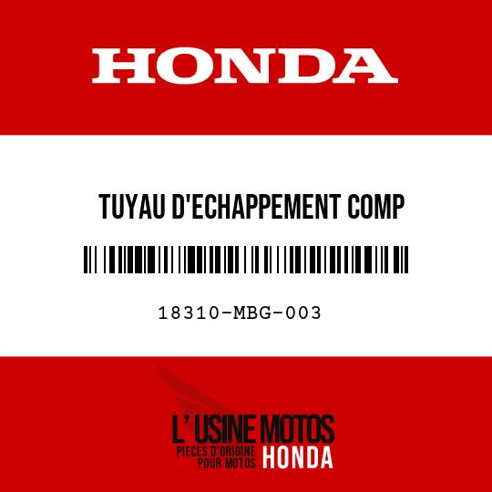 image de 18310-MBG-003 TUYAU D'ECHAPPEMENT COMP