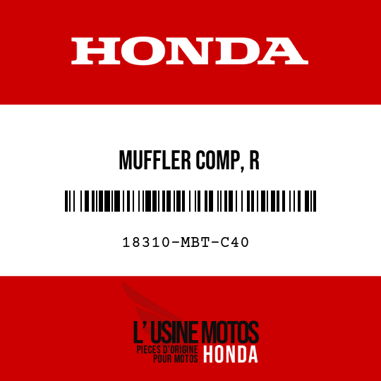 image de 18310-MBT-C40 MUFFLER COMP, R