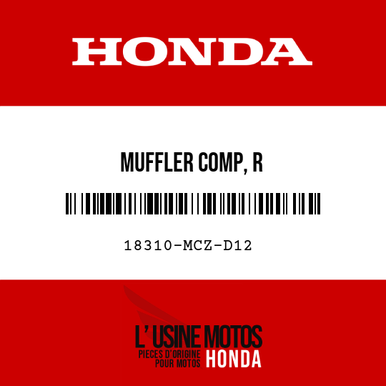 image de 18310-MCZ-D12 MUFFLER COMP, R