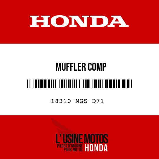 image de 18310-MGS-D71 MUFFLER COMP