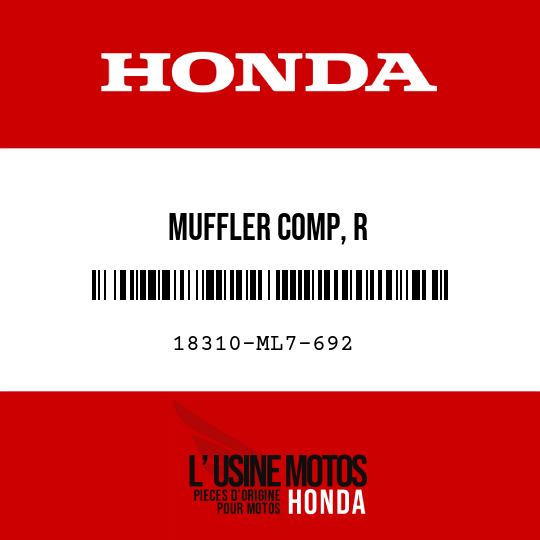 image de 18310-ML7-692 MUFFLER COMP, R