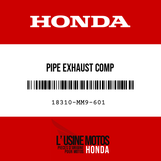 image de 18310-MM9-601 PIPE EXHAUST COMP