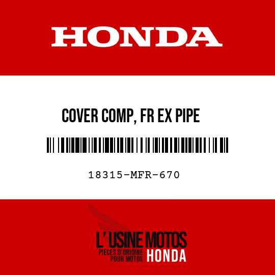 image de 18315-MFR-670 COVER COMP, FR EX PIPE