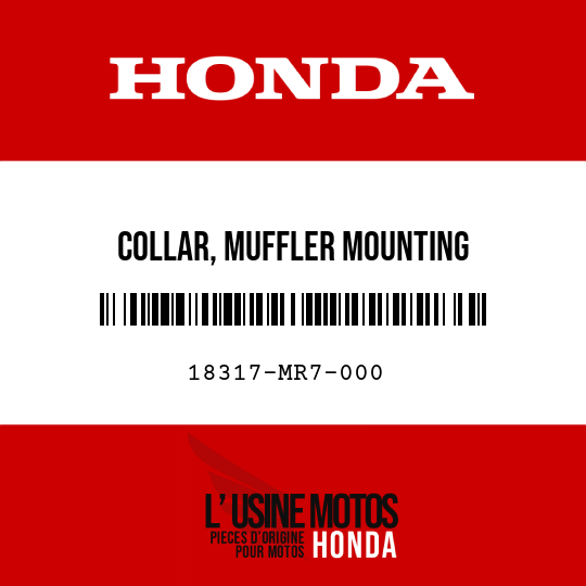 image de 18317-MR7-000 COLLAR, MUFFLER MOUNTING