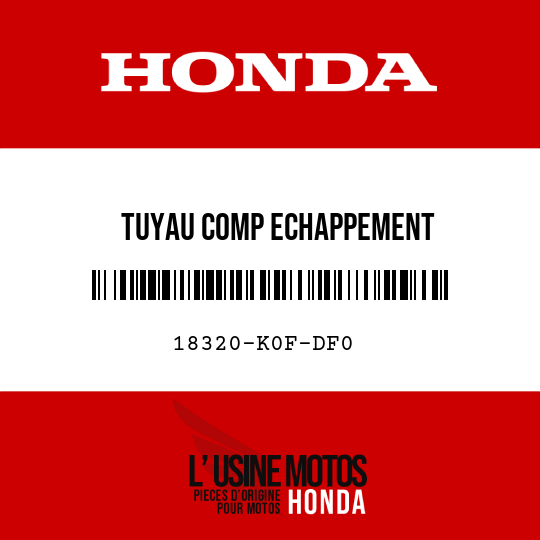 image de 18320-K0F-DF0 TUYAU COMP ECHAPPEMENT