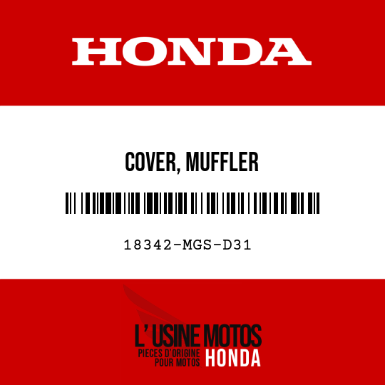 image de 18342-MGS-D31 COVER, MUFFLER