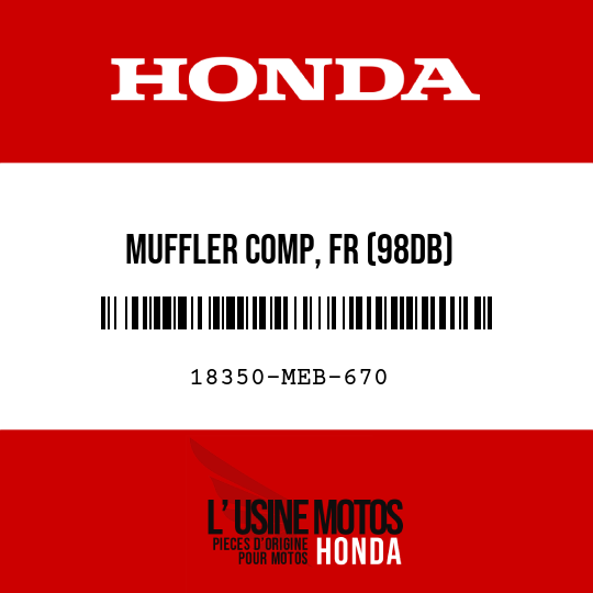 image de 18350-MEB-670 MUFFLER COMP, FR (98DB)