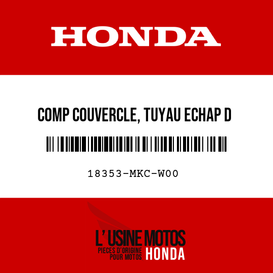 image de 18353-MKC-W00 COMP COUVERCLE, TUYAU ECHAP D