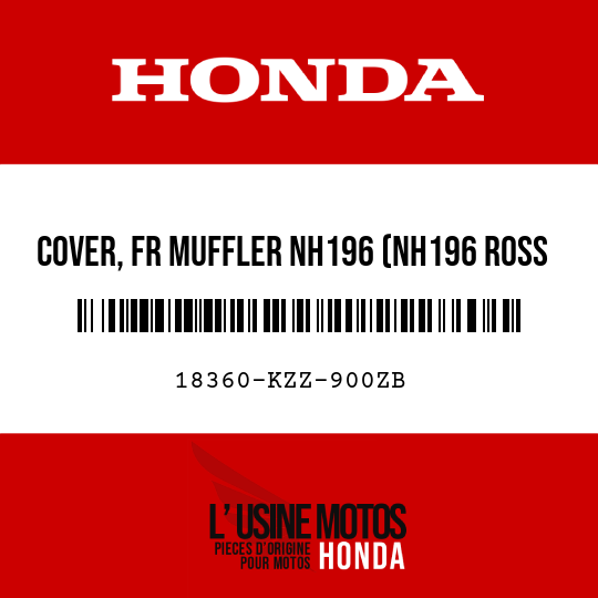 image de 18360-KZZ-900ZB COVER, FR MUFFLER NH196 (NH196 ROSS WHITE)