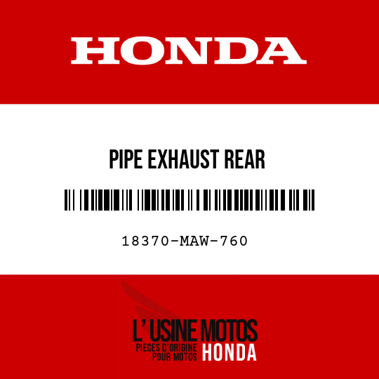 image de 18370-MAW-760 PIPE EXHAUST REAR
