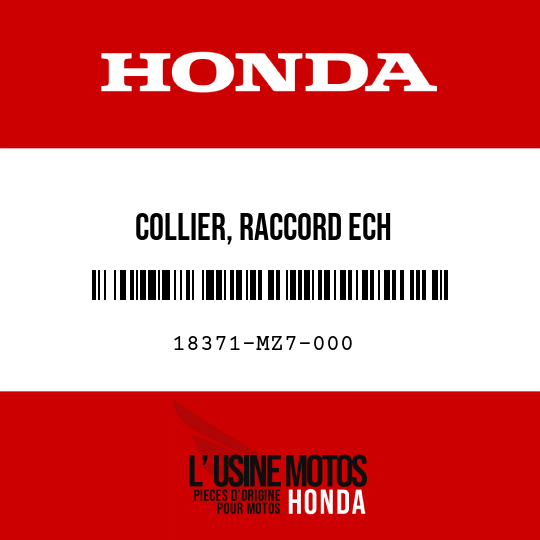 image de 18371-MZ7-000 COLLIER, RACCORD ECH