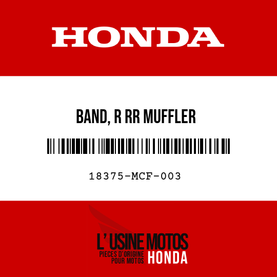 image de 18375-MCF-003 BAND, R RR MUFFLER