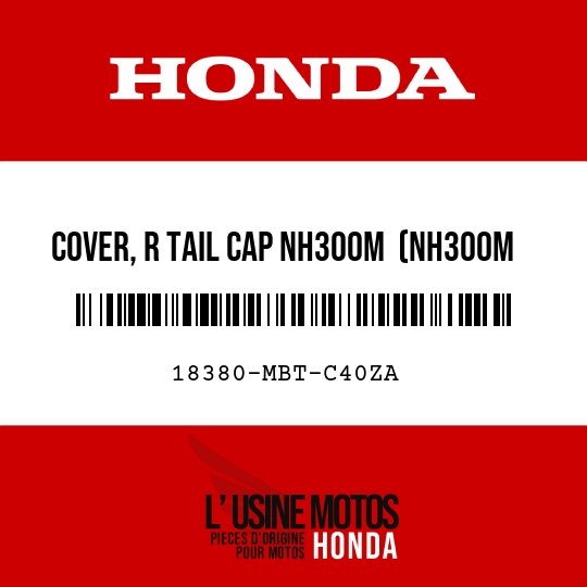 image de 18380-MBT-C40ZA COVER, R TAIL CAP NH300M  (NH300M MUSCULAR GRAY METALLIC)