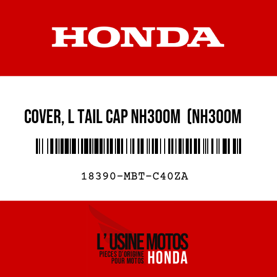 image de 18390-MBT-C40ZA COVER, L TAIL CAP NH300M  (NH300M MUSCULAR GRAY METALLIC)