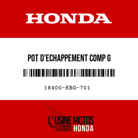 image de 18400-KBG-701 POT D'ECHAPPEMENT COMP G