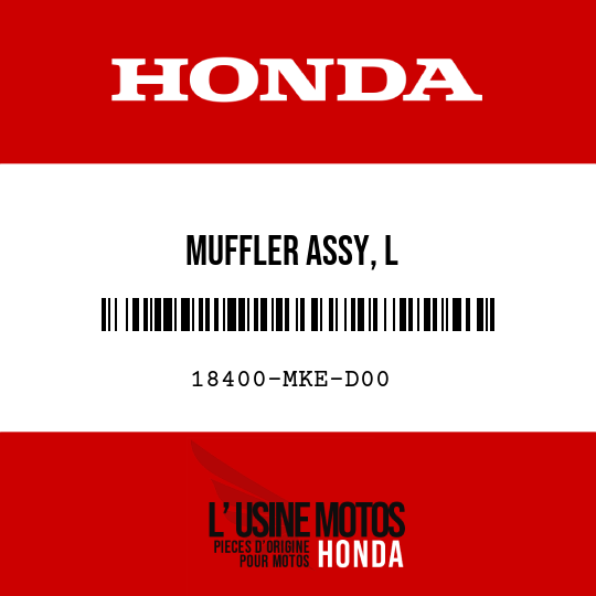 image de 18400-MKE-D00 MUFFLER ASSY, L