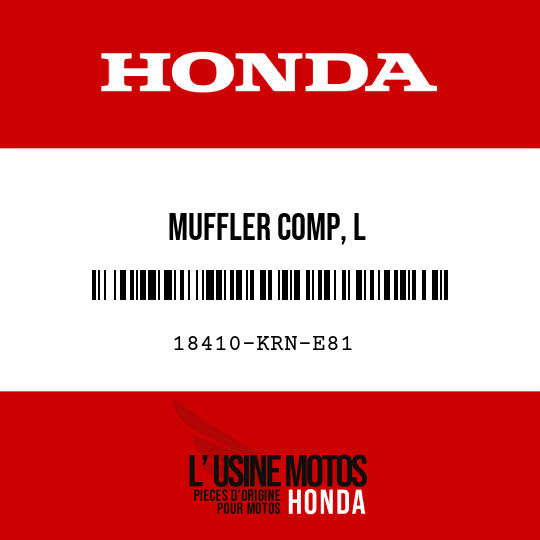 image de 18410-KRN-E81 MUFFLER COMP, L