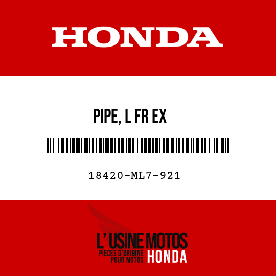 image de 18420-ML7-921 PIPE, L FR EX