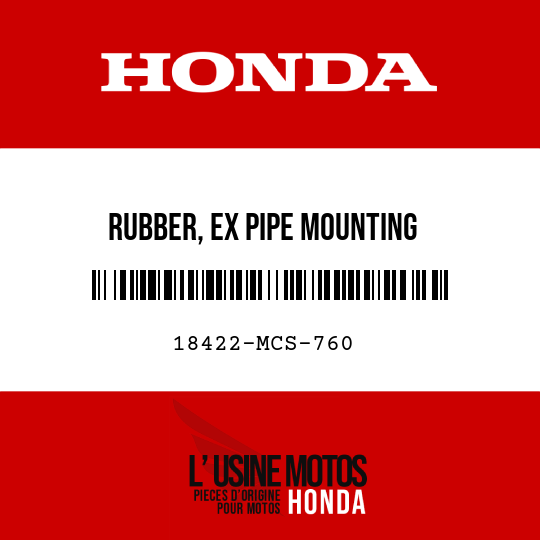 image de 18422-MCS-760 RUBBER, EX PIPE MOUNTING