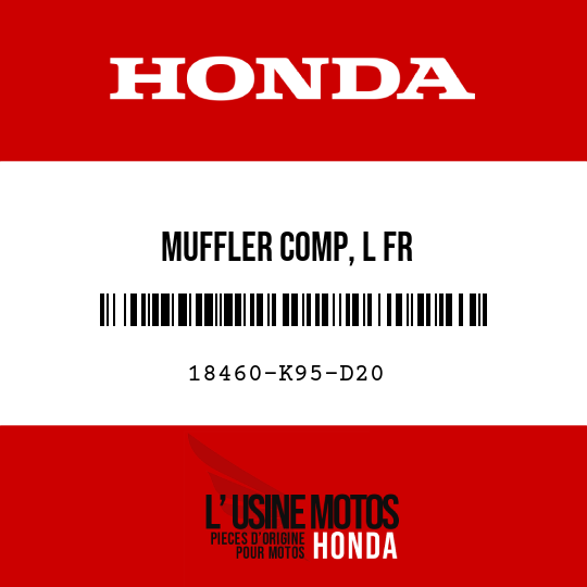 image de 18460-K95-D20 MUFFLER COMP, L FR