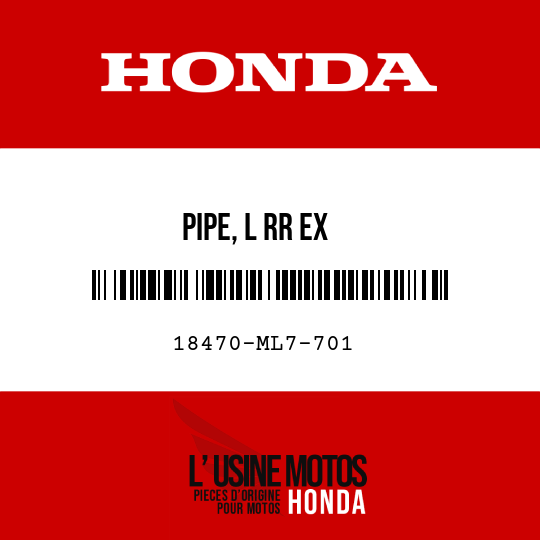 image de 18470-ML7-701 PIPE, L RR EX
