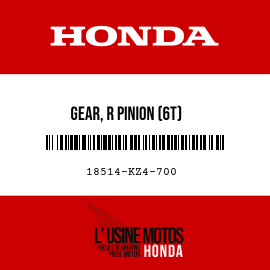 image de 18514-KZ4-700 GEAR, R PINION (6T)