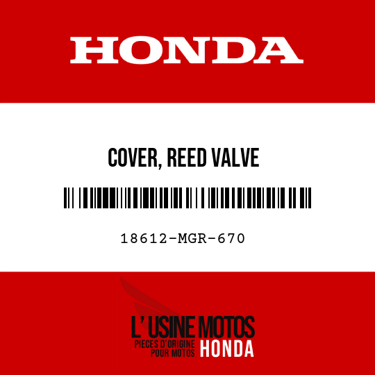 image de 18612-MGR-670 COVER, REED VALVE