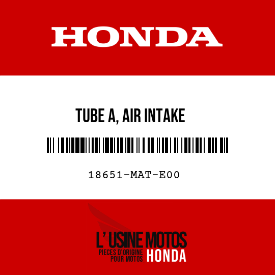 image de 18651-MAT-E00 TUBE A, AIR INTAKE