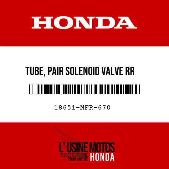 image de 18651-MFR-670 TUBE, PAIR SOLENOID VALVE RR CYLINDER HEAD