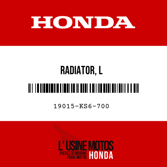 image de 19015-KS6-700 RADIATOR, L
