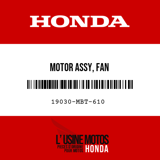 image de 19030-MBT-610 MOTOR ASSY, FAN
