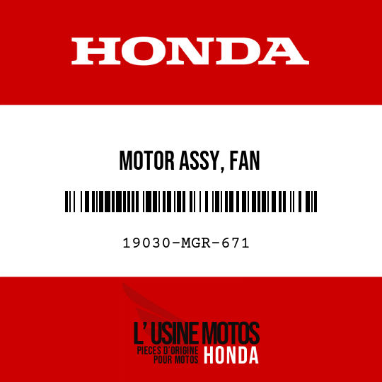image de 19030-MGR-671 MOTOR ASSY, FAN