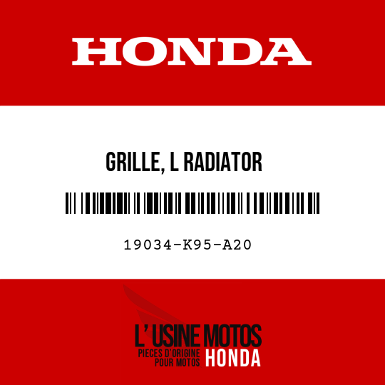 image de 19034-K95-A20 GRILLE, L RADIATOR