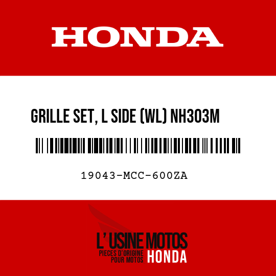 image de 19043-MCC-600ZA GRILLE SET, L SIDE (WL) NH303M  (NH303M MAT AXIS GRAY METALLIC)