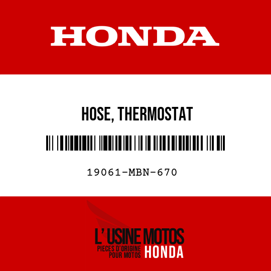 image de 19061-MBN-670 HOSE, THERMOSTAT