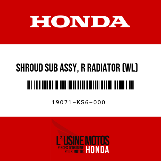 image de 19071-KS6-000 SHROUD SUB ASSY, R RADIATOR (WL)