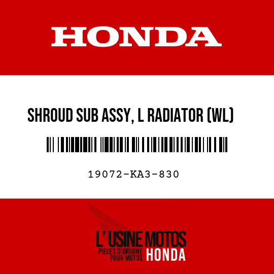 image de 19072-KA3-830 SHROUD SUB ASSY, L RADIATOR (WL)