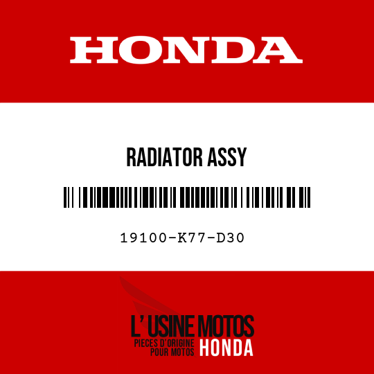image de 19100-K77-D30 RADIATOR ASSY