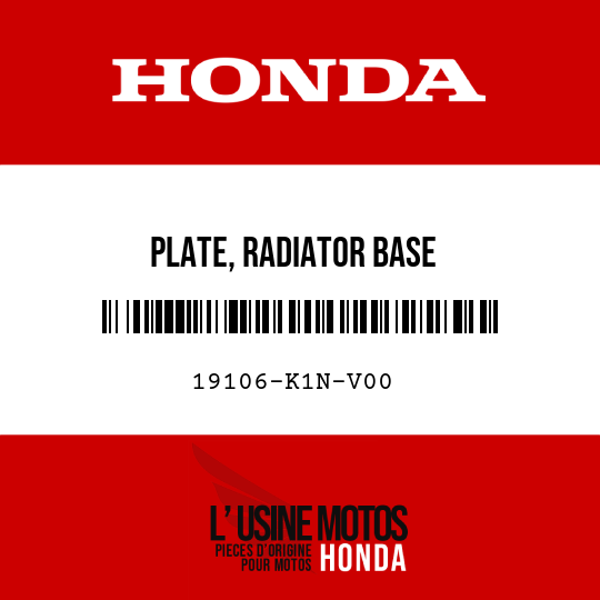 image de 19106-K1N-V00 PLATE, RADIATOR BASE