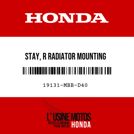 image de 19131-MBB-D40 STAY, R RADIATOR MOUNTING