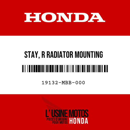 image de 19132-MBB-000 STAY, R RADIATOR MOUNTING