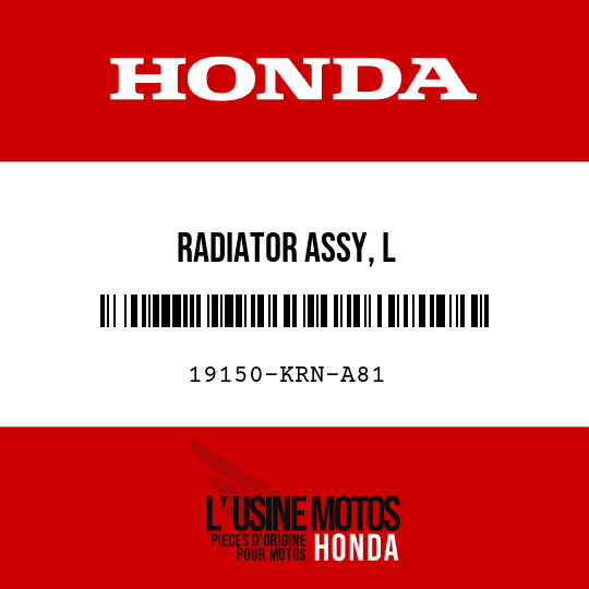 image de 19150-KRN-A81 RADIATOR ASSY, L