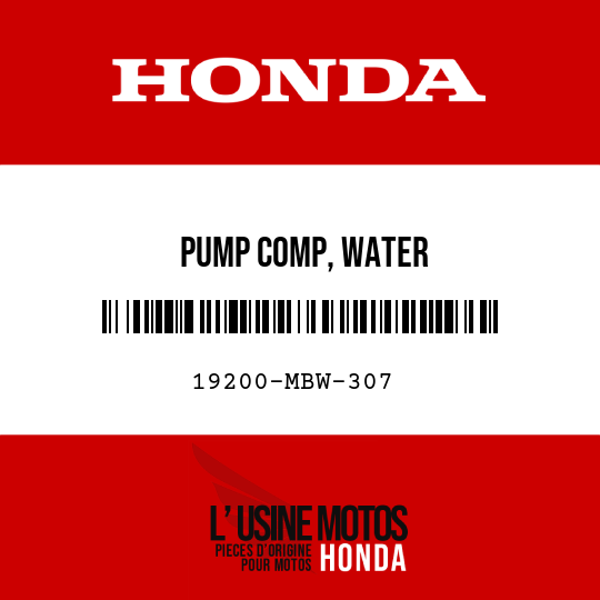 image de 19200-MBW-307 PUMP COMP, WATER