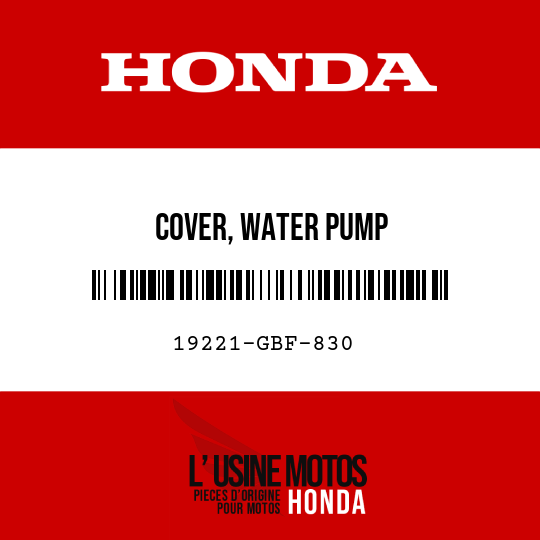 image de 19221-GBF-830 COVER, WATER PUMP