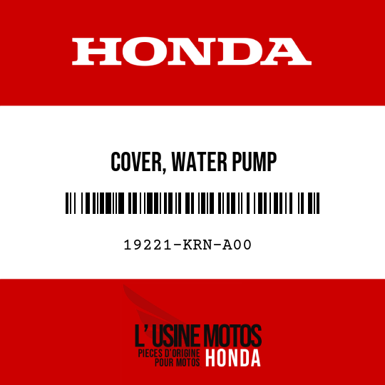 image de 19221-KRN-A00 COVER, WATER PUMP